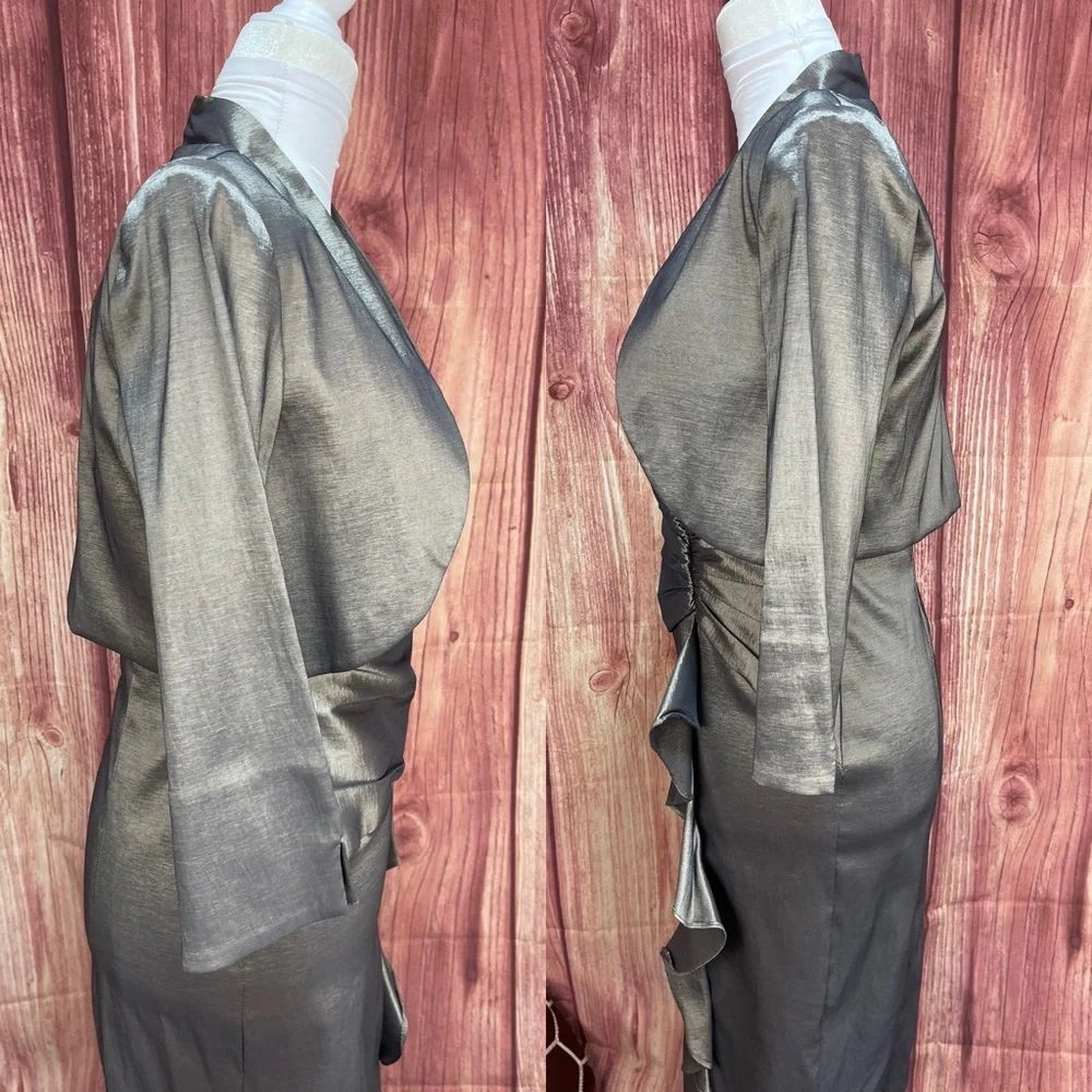 R&M Richards 2pc iridescent mother of the bride dress with shrug women’s size 6 - Picture 7 of 17